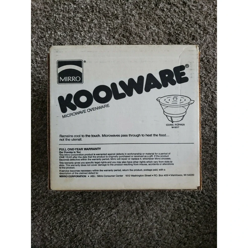 RARE Vintage MIRRO Koolware Microwave Corn Popcorn Popper 3 Qt Model M-5017
